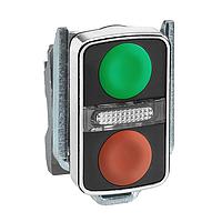 SCHNEIDER ZB4BW7A3740 Momentary METAL ILLUM FLUSH 3 BTTN PILOT ສີຂຽວ/ແດງ