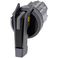 SIEMENS 3SU10422GL100AA0 ສະລັອກເລືອກດ້ວຍມືຈອຍສັ້ນ. I-O-II. ສີດຳ