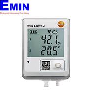 TESTO Saveris 2-H2 ຕົວບັນທຶກຂໍ້ມູນ WiFi ດ້ວຍຈໍສະແດງຜົນ ແລະເຄື່ອງວັດແທກອຸນຫະພູມແລະຄວາມຊຸ່ມຊື່ນທີ່ເຊື່ອມຕໍ່ໄດ້