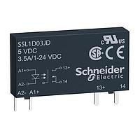 SCHNEIDER SSL1D03BD ສະຫນັບສະຫນູນ Solid State Relays 3.5A 1-24VDC 15-30VDC SSR SLIM 1