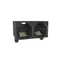 Amphenol Commercial Products RJE7E2660400 ຕົວເຊື່ອມຕໍ່ Twoport 6P6C R/A unshield Tab up w/o LED