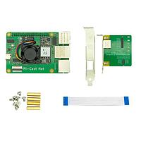 HackerGadgets Pi-Cast-Hat Raspberry Pi CM4 ແຜງຂະຫຍາຍທີ່ມີການຄວບຄຸມພະລັງງານ ATX, ພອດ RJ45 Ethernet, ພອດຄອນໂຊນສະໄຕລ໌ Cisco, ແລະພອດ USB serial.