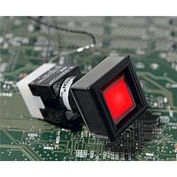 E-Switch MDP160AT11R ປຸ່ມກົດສະຫນອງ ACT RECT LW BEZEL 6 VAC ແດງ