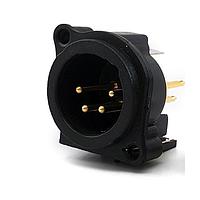 Io Audio Technologies IO-XLR4-M-EV ຕົວເຊື່ອມຕໍ່ 4-Pin XLR Chassis Connector, ຜູ້ຊາຍ, ຕັ້ງຕົວແຂນ, ຕິດບົດ PCB, ຂາຍດິນແຍກຕ່າງ