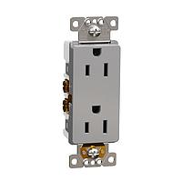 Square D SQR44101GY ປຸ່ມຮັບສະຫຼຸບ TR 15A RECEPTACLE RESI GY