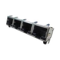 Amphenol Commercial Products RJSBE5383C4 ຕູ້ຕໍ່ແບບມົດູແລ / ຕູ້ຕໍ່ແບບ Ethernet RJ45 RA ປົກກັນສະໄອດ W/ LEDs