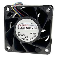 Wakefield Thermal DS0603812U2B-BT0 ພັກຫຼັກພາຍໃນ DC ຂອງ Server ປະເພດ Tubeaxial, 60x60x38mm, 12VDC, 78.1CFM, 3.36A, 40.32W, 71.5dBA, Ball, 4 Wire