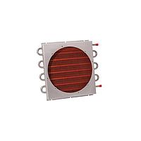 Aavid AS08-10G01SB-M9 ຕົວແປປ່ອງຄວາມຮ້ອນນ້ຳເຫຼັກໄປອາກາດ, ສແຕນເລດສຕີ, ທູບ-ຟິນທອງ, ມີຊຸດພັງລົມ Ostro 115VAC