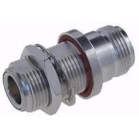 HUBER+SUHNER 34_N-50-0-1/133_NE ຕົວແປງ RF - ໃນຊຸດ N jack(f) ເປັນ N jack(f) ບັງເຮດ