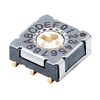 Same Sky (formerly CUI Devices) RDS-4S-7229-R-JSMT-TR ສະຫນັບ DIP Rotary DIP Switch, 7.2 x 7.2 x 2.9 mm, rotor actuator, 4 pos, TR