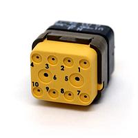 DEUTSCH - TE Connectivity DMC-M99-10PN ຕົວເຊື່ອມມິລລິຕາຣີຮູບສີ່ແກ້ວ DMC INS P 10C 8#20 2#16 N WC