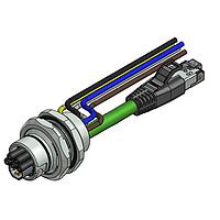 Amphenol CONEC 57-02425 ເຄື່ອງສາຍ Ethernet / ເຄື່ອງສາຍເຄືອກຂ່າຍ ENP-17-1-FSH2PBU4PEDST4-45S-RS8.33-2/2/G6/150/034