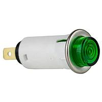 VCC 32R-2112T ໂຄມຕິດຕູ້ສະແດງສີສົດ PMI RND .5" Neon 125V Tab ສີຂຽວ Hi-Hat