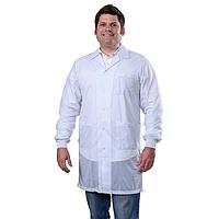 Desco 73633 Lab Coat ກັບ Cuffs ຖັກ (White, Large)