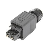 HARTING 09352410421 ຕໍ່ຕໍ່ພະລັງງານຫນັກ Han PushPull SCRJ Fiber Optic, ເຄື່ອງປະກອບພາສຕິກ - ຝາກອງ, ການສິ້ນສຸດໄວ, ມີຕິດຕໍ່ SC POF