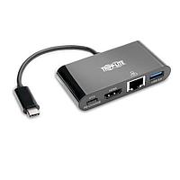Tripp Lite U444-06N-H4GUBC USB Type-C ເປັນ Ethernet, HDMI, PD ຊາວໄຟ, USB 3.1 USB3.1 TYPE-C ເປັນ ULTRA HDMI AD