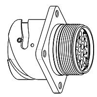 Eaton Souriau-Sunbank UTVB24-10PN ຮອບຮອງ 7P Reverse Bayonet Pin Receptacle Sz 24