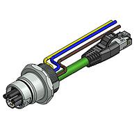 Amphenol CONEC 57-02614 ເຄື່ອງສາຍ Ethernet / ເຄື່ອງສາຍເຄືອກເຄືອກ ENP-17-1-FSPBU2PEDST4-V3-45S-RS8.33-2/2/G6/150/034