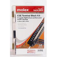 Molex 76650-0024 ບລັອກຂໍ້ຕໍ່ສາຍທີ່ຖືກສາມາດເສັ້ນໄດ້ EURO TERM BLOCK KIT 5.08MM VRT/HOR 88PCS