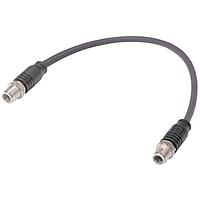 HARTING 09482222011014 Sensor Cables / Actuator Cables M12 D-code Overmolded Cable Assembly, straight male to straight male, EtherRail Flex (4xAWG22/7), black, 1.4m