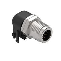 Wurth Elektronik 643270100308 ປລັກ WRCIRC M12 ສກຣູ ລະຫັດ A ກະດານ PCB ເຫຼັ້ມສະເຫຼີມມຸມຂວາດ້ວຍກະດານນັດ M12 ຕໍ່ຕົວຜູ້ຊາຍ, ຂະໜາດພອດ 8