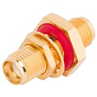 Amphenol SV Microwave 2990-6002 ຕົວແປ RF - ໃນຊຸດ SMA F ເປັນ F ຕົວແປບູລເຮດ