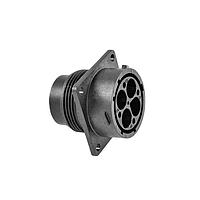 Amphenol SINE Systems RTS018N4P03 ປະຕູຮັບສະຫນອງ Receptacle, ຂົວສີ່ແຂນ Square Flange, 4 ຕຳແໜ່ງ Position, ຜູ້ຊາຍ Male, ຂະໜາດເປັນ Shell Size 18, ມີຢາຊິໂລຄອນ Silicone Seal