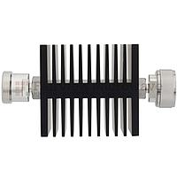 Fairview SA75DFDM50W-06  6 dB Fixed Attenuator 7/16 Female To 7/16 Male Directional Up To 7.5 GHz Rated To 50 Watts With Black Aluminum Heatsink Body