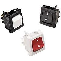 Carling Technologies RGSEC901-R-B-B-0 ສະຫນັບສະຫນູນ Rocker 15-20A 250/125VAC DP OFF-NONE-ON BLK ACT