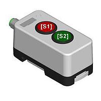 EAO 73-00001.2 ກ່ອງສະມາດປຸ່ມຄູ່ສີຂາວມີສະຫນອງ 2 x 84 Series ແລະເລນສສີແດງແລະສີຂຽວ ຕໍ່ສາຍໄຟໄປຍັງຕົວເຊື່ອມ M12 ຕິດຕັ້ງບ່ອນລົດ DIN