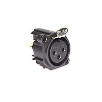 Amphenol Audio AC3FAV1-AU-PRE ຕົວເຊື່ອມຕໍ່ 3 ໂພນ XLR ຜູ້ຍິງ ຕິດຕັ້ງບ້ອງພວງ A ປະເພດ ຕິດຕໍ່ທອງ ພື້ນຜິວດຳ ບົດສະແດງ PCB ຕັ້ງຕົວ