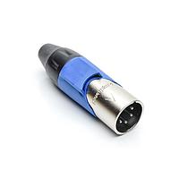 Amphenol Audio AX4M6M-AU ຕົວເຊື່ອມຕໍ່ 4P PIN M PLUG GLD W BLU MRK SLEEVE