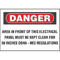 Panduit PPS0710D66 ແບບປ້າຍແລະສັນຍາລັກ ADH SignPoly'D anger Area In.