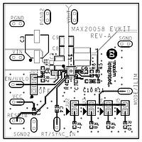 Analog Devices MAX20058EVKIT# ຊຸດທົດສອບຕົວຄວບຄຸມແຮງແຟງ - ຕົວຄວບຄຸມປ່ຽນແປງສະເລີຍສໍາລັບ 65V 1A 600kHz Mini Bu