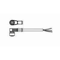 AMP Connectors - TE Connectivity 2273105-1 ເສັ້ນສາຍເຊນເຊີ / ເສັ້ນສາຍອັກຕູເວດ 4ຕຳແໜ່ງ PVC 1.5m M12agl sckt pig SH 2 LED A