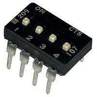 CTS Electronic Components 209-4LPSTF ສະຫນອງ DIP ຜ່ານຮູ, ສະຫນອງ DIP ທອງ, 4-ຂາ, ຕົວກະທົບຮູບແບບຕ່ຳ, ການປິດທ້າຍ, ການປິດດ້ວຍເຊື້ອກ, ອອບ, ກະປ່ອງທູບ