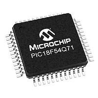 Microchip Technology PIC18F54Q71-E/PT ເຄື່ອງຄວບຄຸມຈຸດຕໍ່ 8-bit - MCU 16KB Flash, 1KB RAM, 2x OPA, 12-bit differential ADCC ມີການຄຳນວນ, 8/10-bit