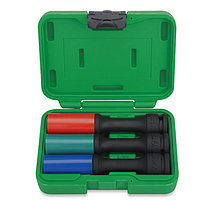 TOPTUL GDAI0304 3PCS 1/2" DR 6PT Flank Flank Extra Long Thin Wall Impact Socket Set