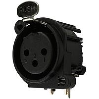 Io Audio Technologies IO-XLR3-F-EH ຕົວເຊື່ອມ 3-Pin XLR, ຜູ້ຍິງ, ຢູ່ທາງຂ້າງ, ຕິດບົດ PCB, ຂາດດິນແບ່ງແຍກ