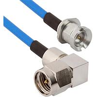 Amphenol SV Microwave MBSMP-085-MRSMA-180 ສາຍສັນຍານ RF SMP M BKHD ເຖິງ SMA R/A M 18" ສາຍ