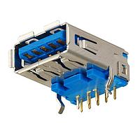 Kycon KUSBX-AS1N9-1-BL30 ຂໍ້ມູນ USB ປະເພດ A ຕໍ່ຕັ້ງ 9P USB 3.0 ປະເພດ A ປຸ່ມຢູ່ TH 30u" ທອງ