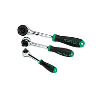 TOPTUL CJEK1633 ຈັບ Ratchet ປີ້ນກັບກັນຢ່າງໄວວາດ້ວຍການປົດປ່ອຍດ່ວນ (1/2"Dr. L=325mm, 48T)