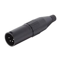 Amphenol Audio AC4MBJ ຕົວເຊື່ອມສາຍສະເພາະ 4 ໂພນ XLR ຜູ້ຊາຍ ຕົວເຊື່ອມສາຍ ກວດສອບສາຍໃຫຍ່ ສີດຳ