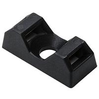 HellermannTyton 151-10930 Q Tie Mount, ກະແຈ M4, 0.83 x 0.38 x 0.26", ສໍາລັບ Q18 - Q50 ties, PA66, ສີດຳ, 100/bg