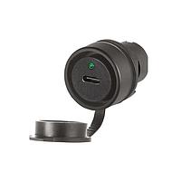 EAO 46-2Y50.101C.000 ອັກຊັເຕວລວມຮອບ, oe 22.3 mm, oe 29 mm, ຮອບ, ສີດຳ, ພລາສຕິກ, ປະໂຫຍດ USB 3.0 ປະເພດ C-A, IP20 / IP66 ມີຝາປິດ (IEC-EN60529)