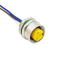 Bulgin PXMBNI78FPF03AFLPG135001 ເສັ້ນສາຍອ່ານສະເຫຼີມ / ເສັ້ນສາຍອັກຕູເວີ 3 ຂາວ 7/8" ຕິດຕັ້ງດ້ານຫນ້າພານເລດ ແມ່ຍິງ 100mm ສາຍບິນບິນ