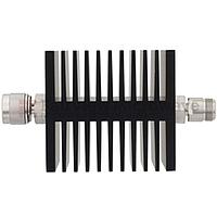 Fairview SA18NMNF50W-03  3 dB Fixed Attenuator N Male To N Female Directional Up To 18 GHz Rated To 50 Watts With Black Aluminum Heatsink Body