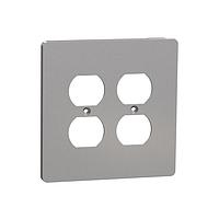 Square D SQWS422012GY ກະແຈປົກຄຸມ 2 G MID+ 2 DUPLEX OUTLET WALL PLT GY