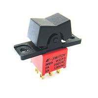 E-Switch 300AWDP2J6BLKVS3QE ສະຫນັບສະຫນູນລົດເຄີ Miniature Rocker Switch Mini Rocker Sealed DPDT 5A 120V