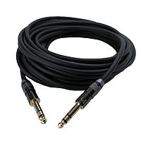 Io Audio Technologies IO-BP176005-T3MBK ສາຍສັ້ນສຽງ Audio Patch Cord Balanced Patch Cable, 1/4"TRS ເຖິງ 1/4"TRS, ຂໍ້ຕໍ່ສີດຳ ແລະ ສີທາງ, Stereo, 5'